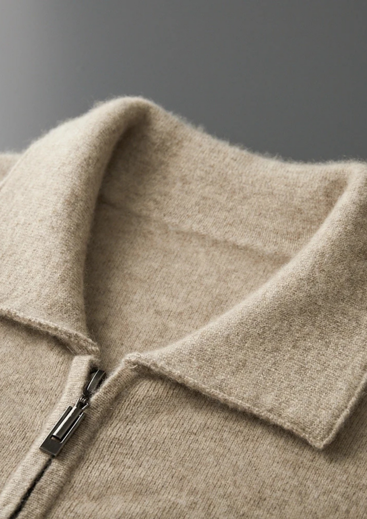 Premium Cashmere Zip Polo Cardigan - photo 5