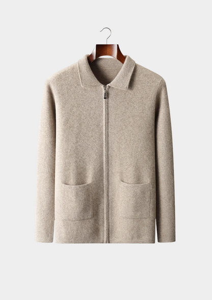 Premium Cashmere Zipper Cardigan