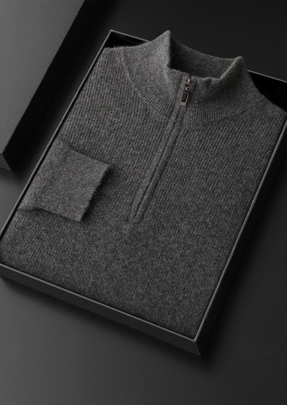 Pure Cashmere Olive Ribbed Half Zip - photo 4
