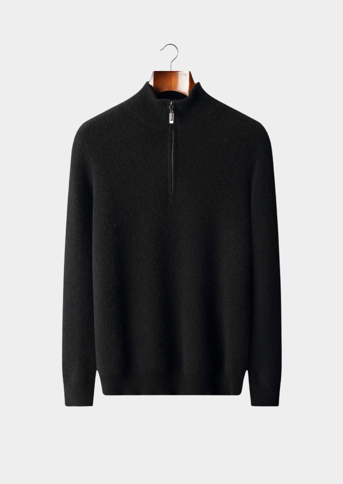 Pure Cashmere Olive Ribbed Half Zip - photo 3