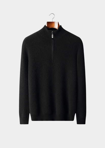 Pure Cashmere Olive Ribbed Half Zip - photo 3