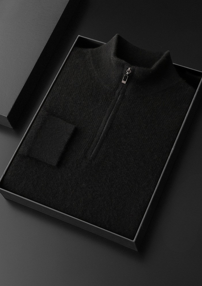 Pure Cashmere Olive Ribbed Half Zip - photo 6