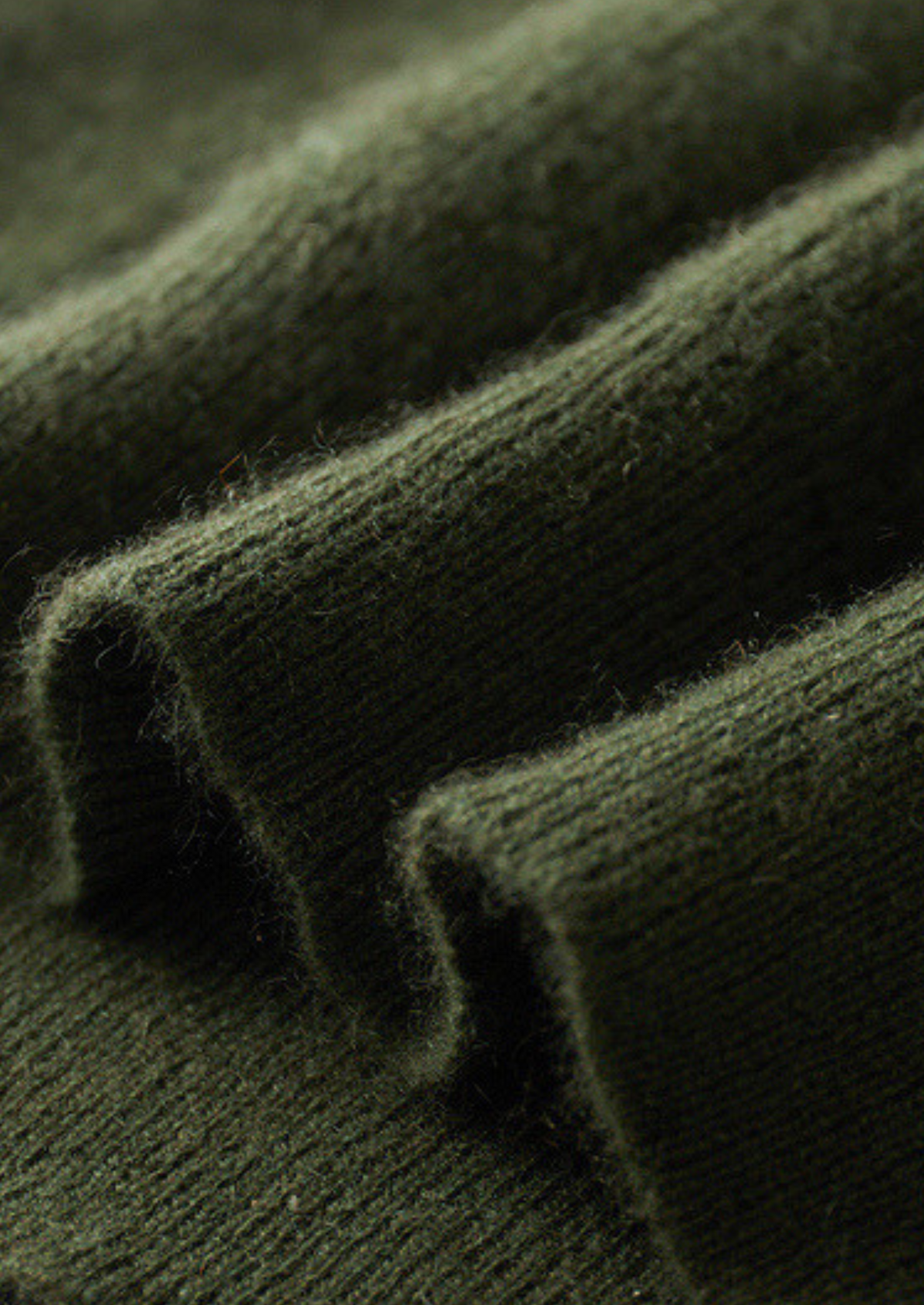 Pure Cashmere Olive Ribbed Half Zip - photo 9