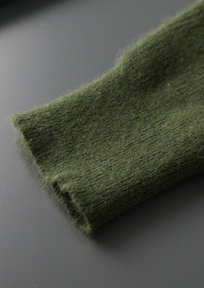 Pure Cashmere Olive Ribbed Half Zip - photo 10