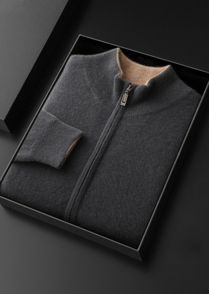 Pure Cashmere Dark Gray Dual Zip Cardigan - photo 3