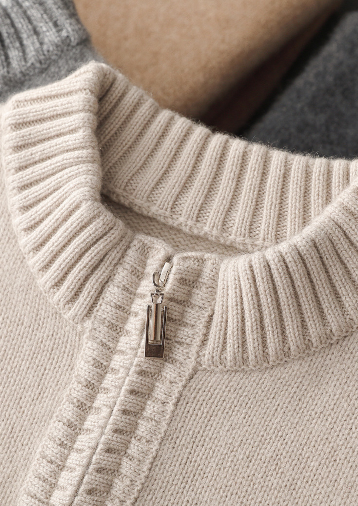 Pure Cashmere Off White Half Zip Sweater - photo 10