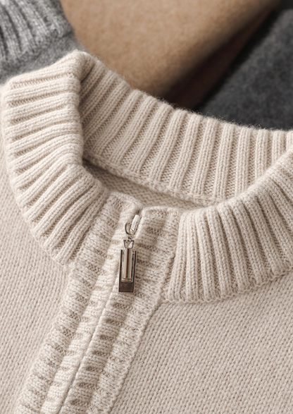 Pure Cashmere Off White Half Zip Sweater - photo 10