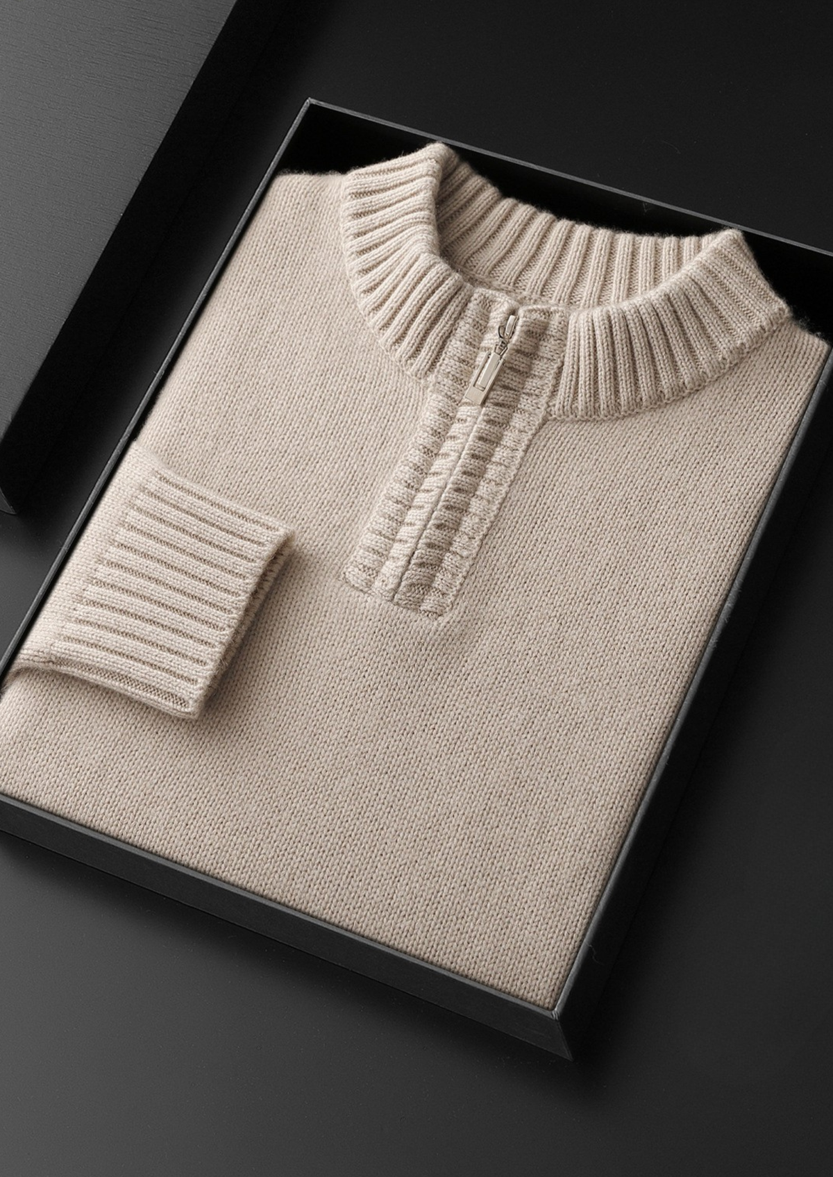 Pure Cashmere Off White Half Zip Sweater - photo 3