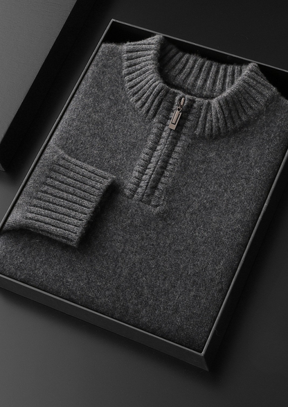Pure Cashmere Dark Gray Half Zip Sweater - photo 2