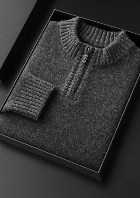 Pure Cashmere Dark Gray Half Zip Sweater - photo 2