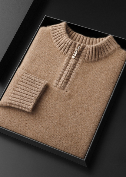 Pure Cashmere Light Beige Half Zip Sweater - photo 2