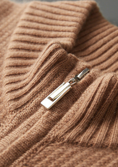 Pure Cashmere Mustard Ribbed Zip Cardigan - photo 6