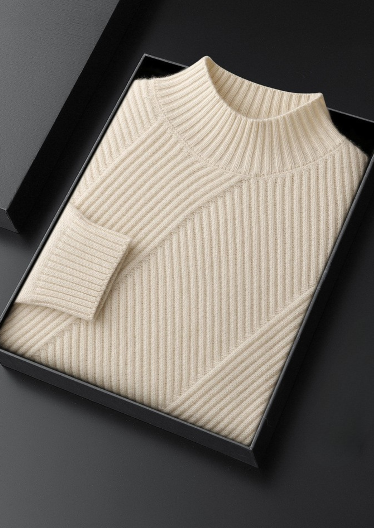 Pure Cashmere Ivory Patterned Mockneck - photo 3