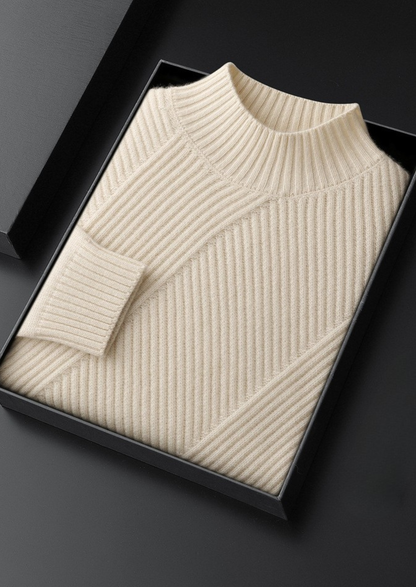 Pure Cashmere Ivory Patterned Mockneck - photo 3
