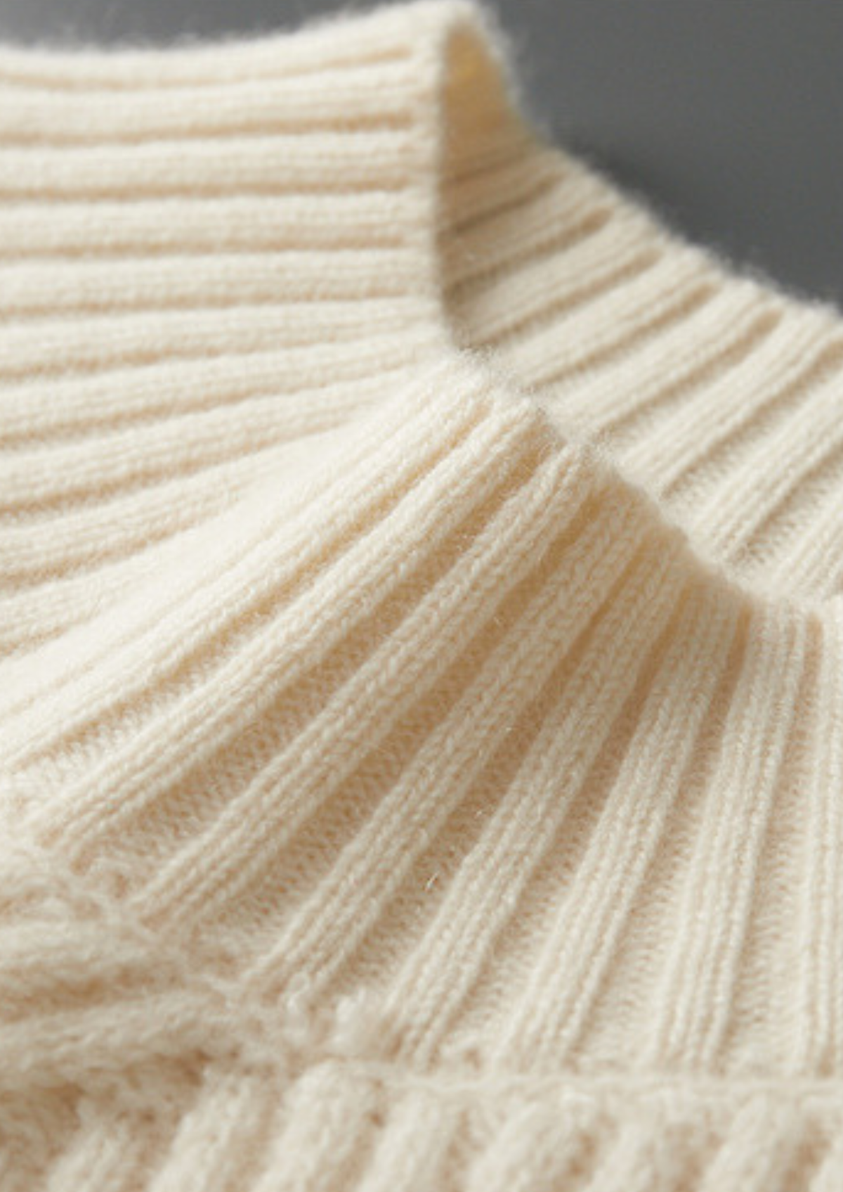 Pure Cashmere Ivory Patterned Mockneck - photo 5
