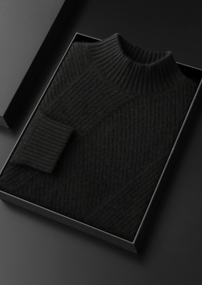 Pure Cashmere Black Patterned Mockneck - photo 2