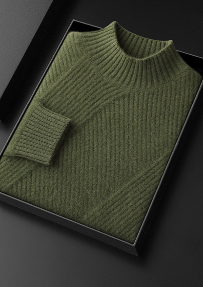 Pure Cashmere Olive Patterned Mockneck - photo 2