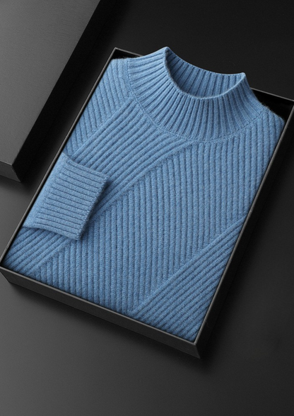 Pure Cashmere Sky Blue Patterned Mockneck - photo 2