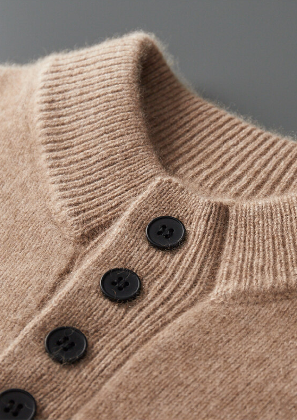 Pure Cashmere Beige Button Sweater - photo 3