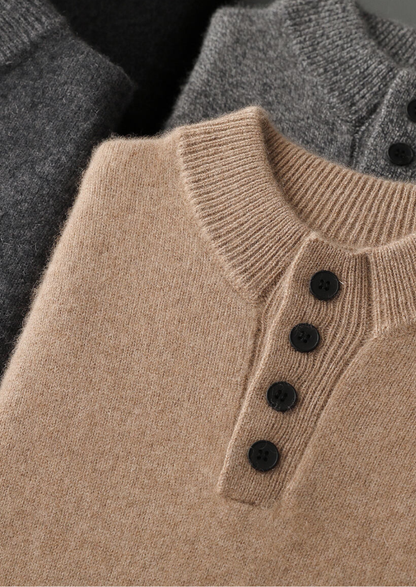 Pure Cashmere Beige Button Sweater - photo 7