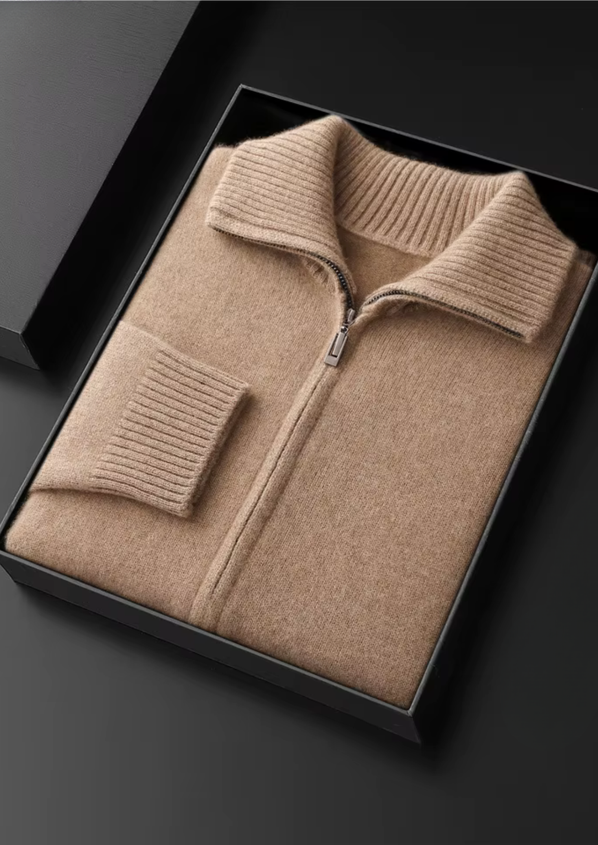 Pure Cashmere Beige Funnel Neck Cardigan - photo 3