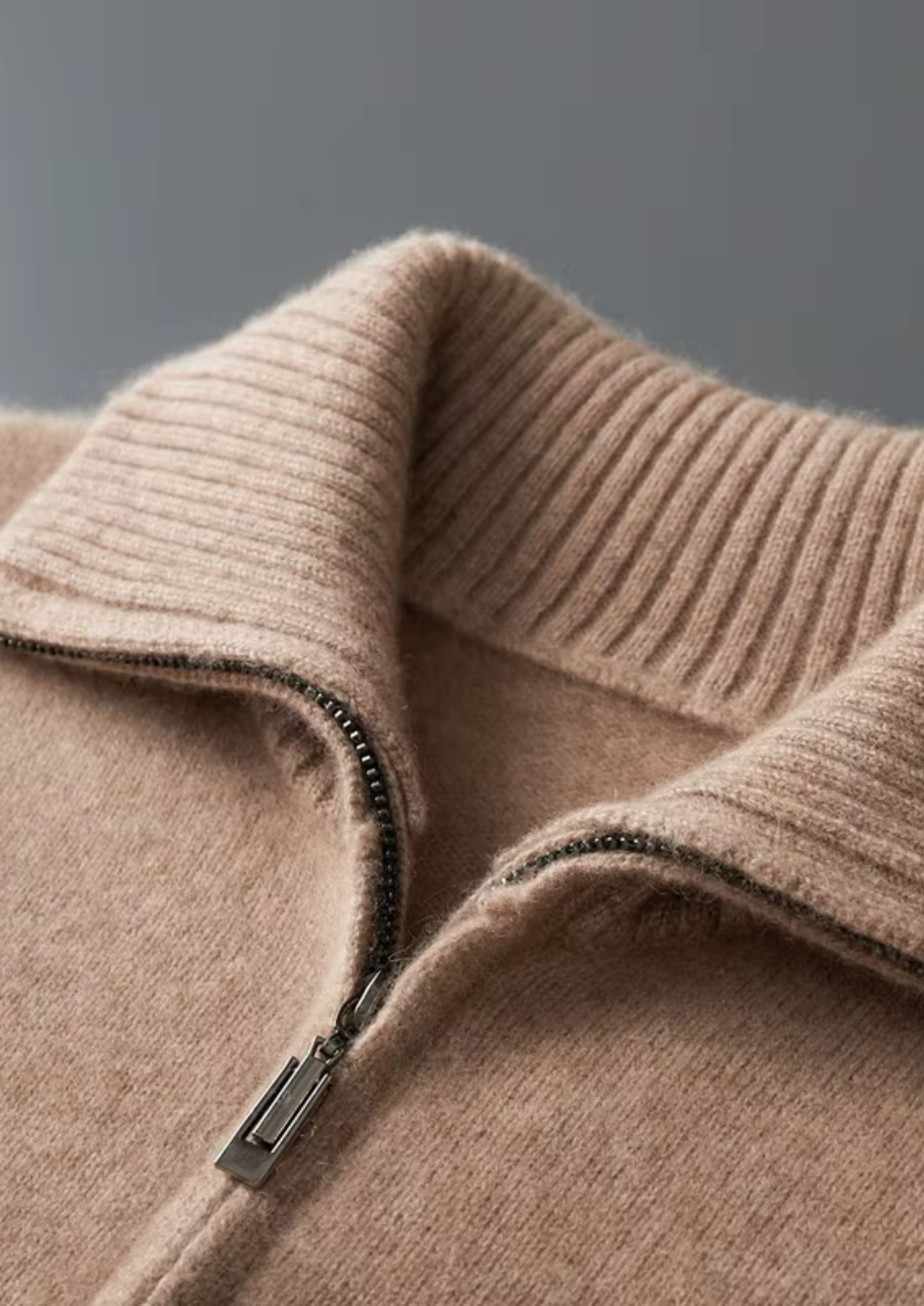 Pure Cashmere Beige Funnel Neck Cardigan - photo 5
