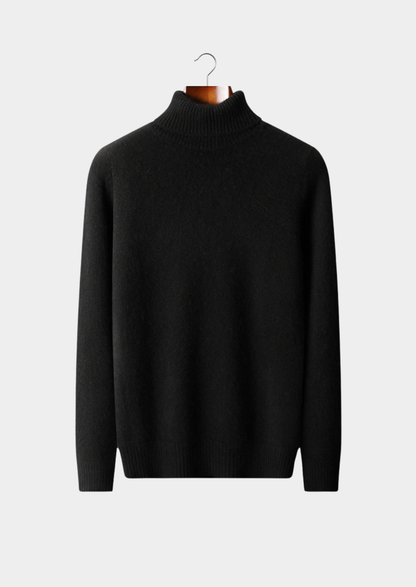 Pure Cashmere Black Essential Rollneck