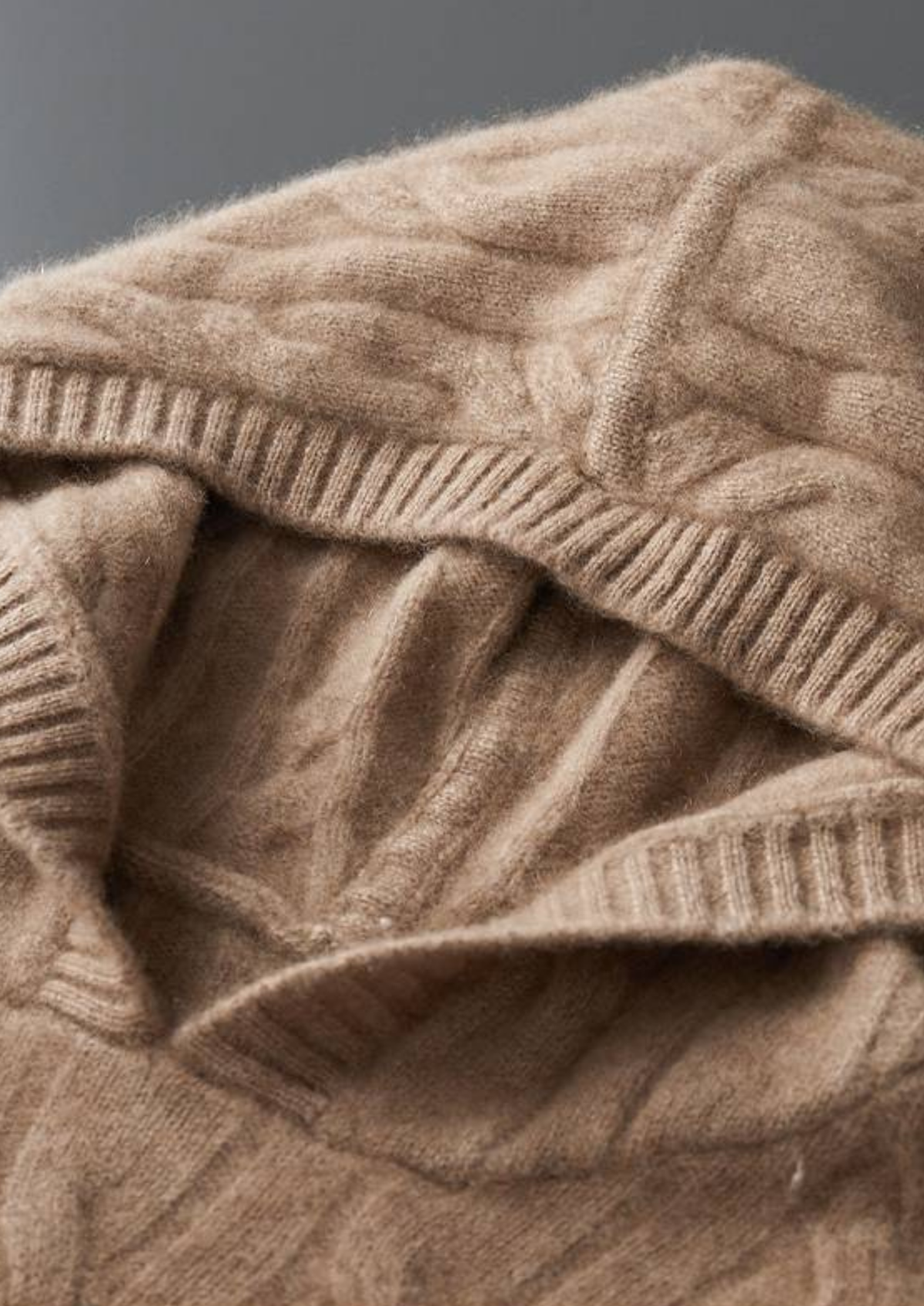 Pure Cashmere Sand Cable Knit Hoodie - photo 4