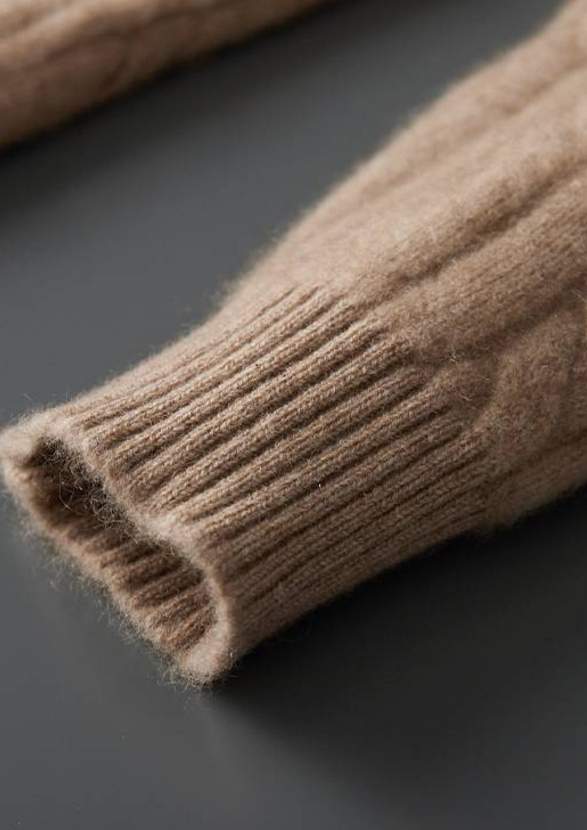 Pure Cashmere Sand Cable Knit Hoodie - photo 7