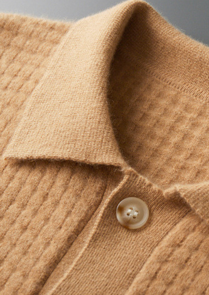Pure Cashmere Caramel Textured Button Cardigan - photo 3