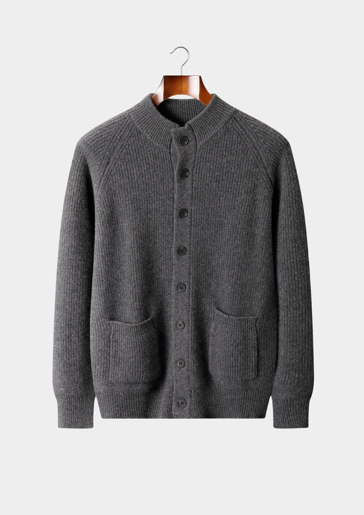 Pure Cashmere Dark Gray Button Overshirt