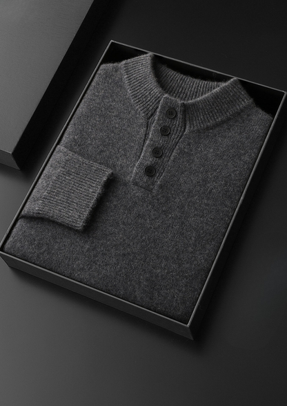 Pure Cashmere Dark Gray Button Sweater - photo 2