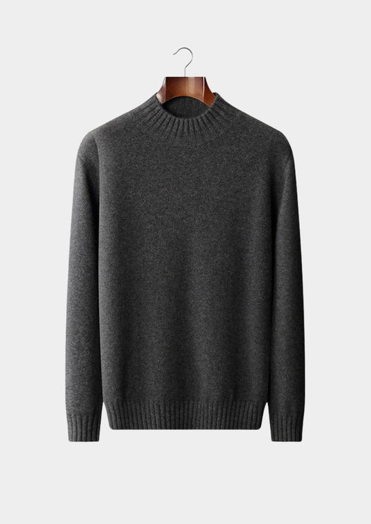 Pure Cashmere Dark Gray Mockneck Sweater