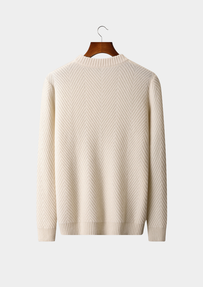 Pure Cashmere Ivory Herringbone Crewneck - photo 2