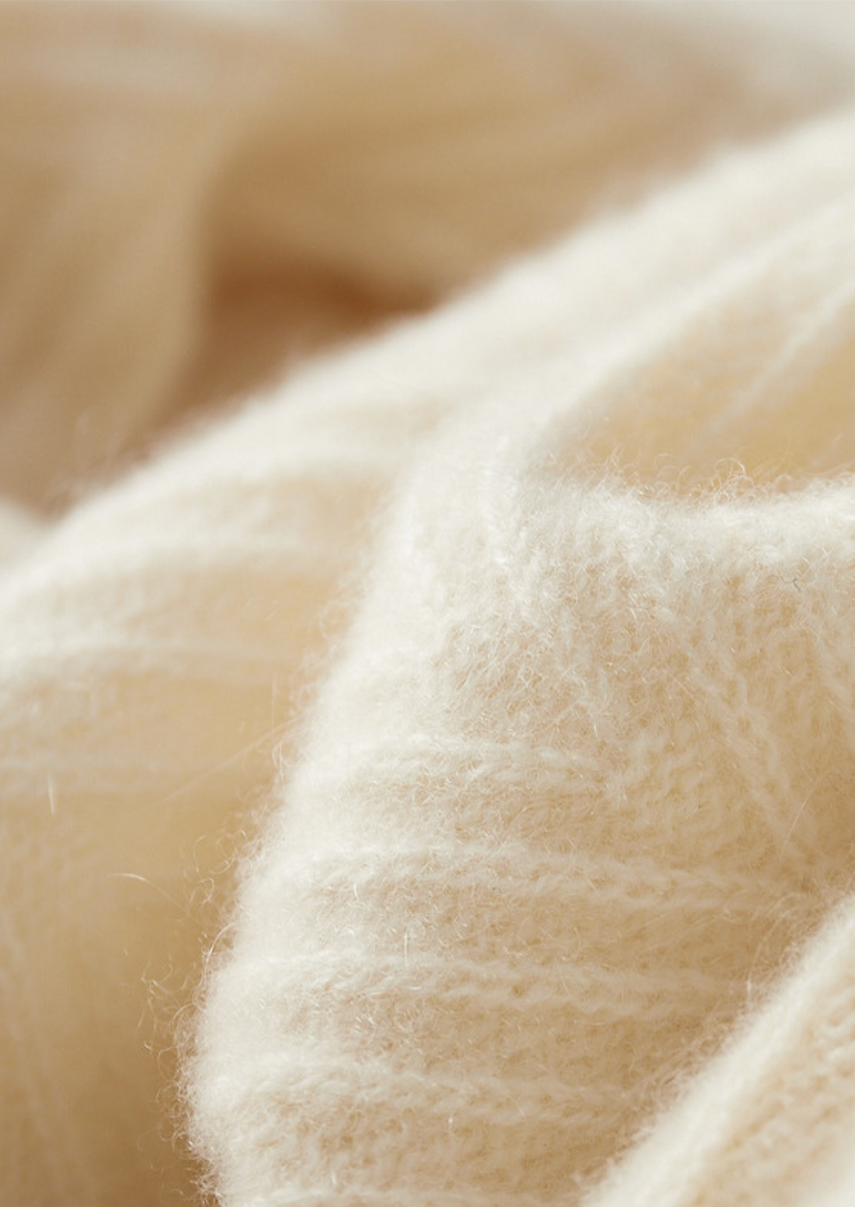 Pure Cashmere Ivory Herringbone Crewneck - photo 8
