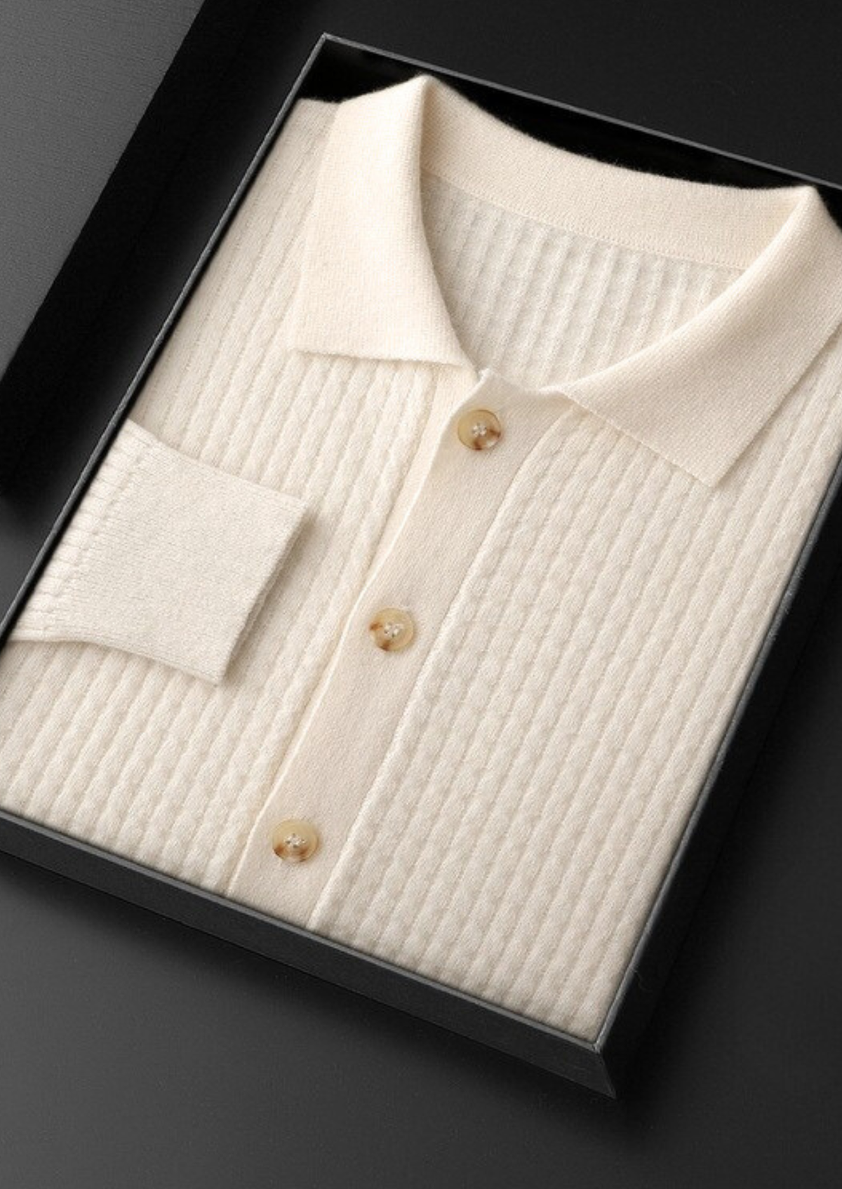 Pure Cashmere Ivory Textured Button Cardigan - photo 2
