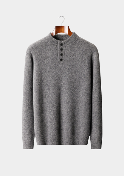 Pure Cashmere Light Gray Button Sweater