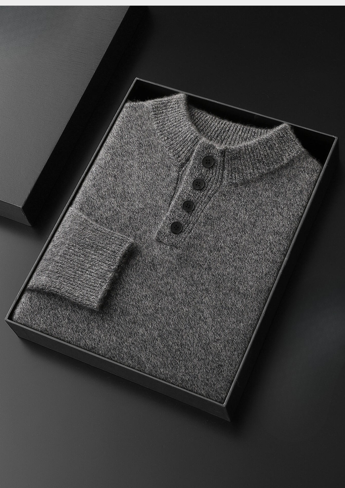 Pure Cashmere Light Gray Button Sweater - photo 2