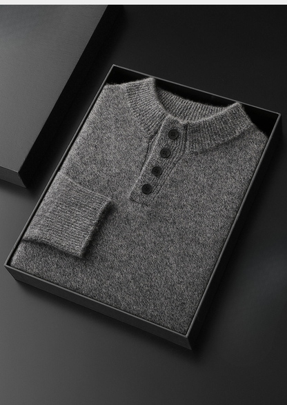 Pure Cashmere Light Gray Button Sweater - photo 2