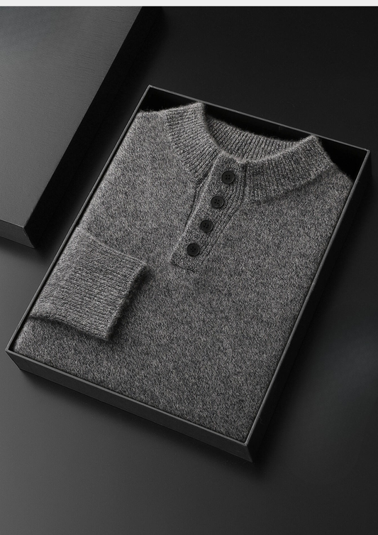 Pure Cashmere Light Gray Button Sweater - photo 2