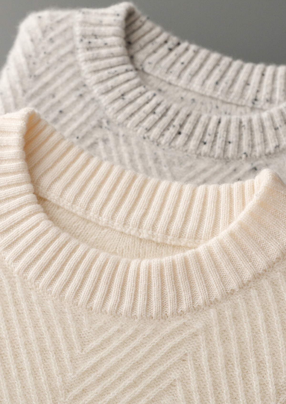 Pure Cashmere Light Gray Herringbone Crewneck - photo 2