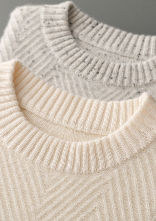 Pure Cashmere Light Gray Herringbone Crewneck - photo 2