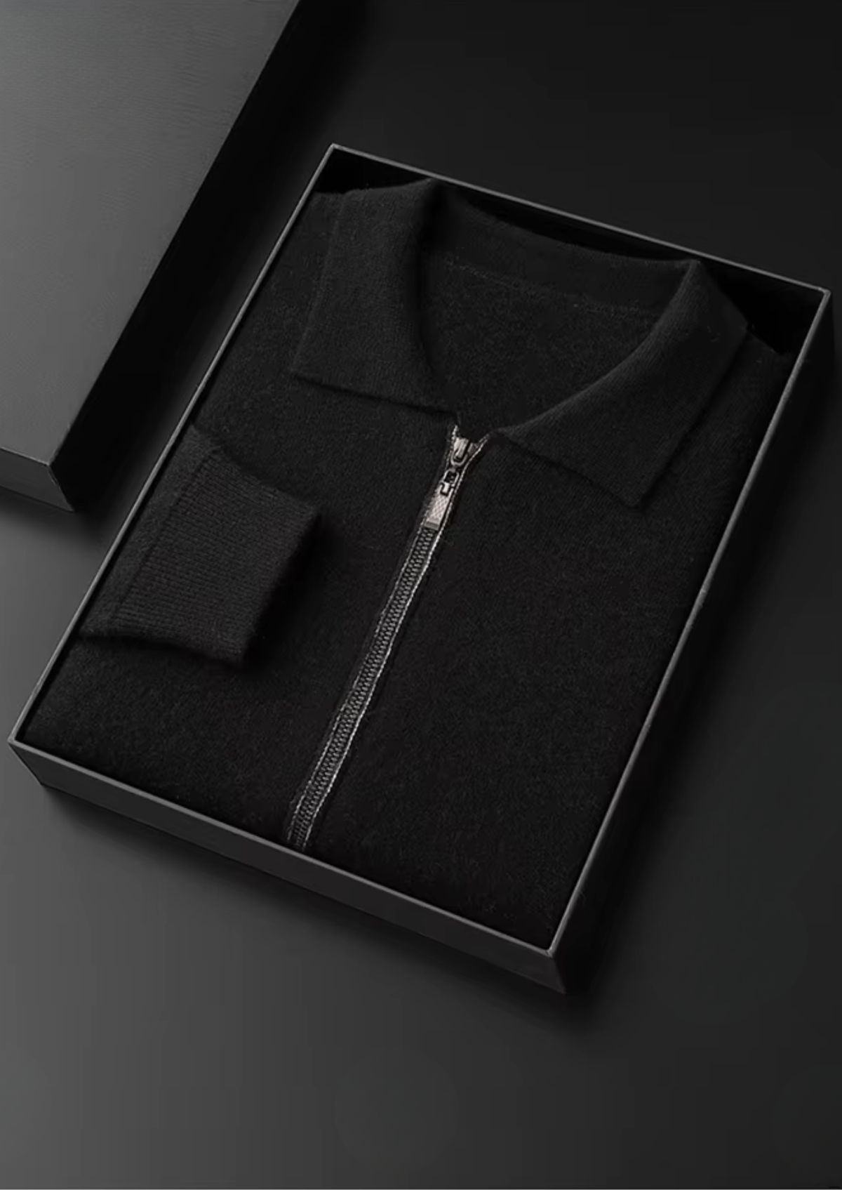 Pure Extra-Fine Merino Wool Polo Zip Cardigan - photo 11