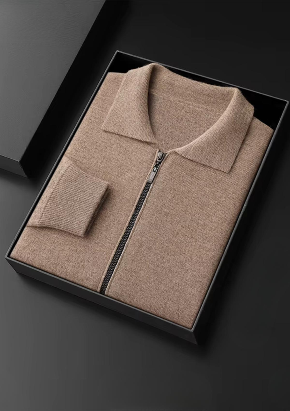 Pure Extra-Fine Merino Wool Polo Zip Cardigan - photo 8