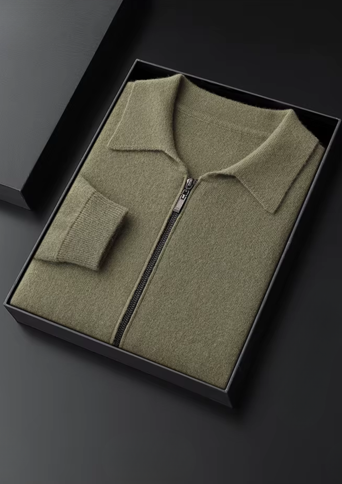 Pure Extra-Fine Merino Wool Polo Zip Cardigan - photo 9