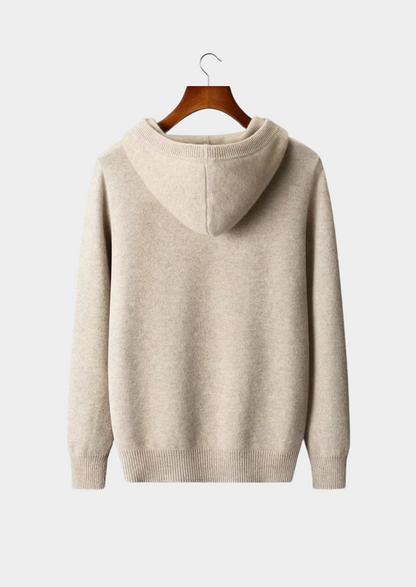 Pure Extra-Fine Merino Wool Button Hoodie - photo 2