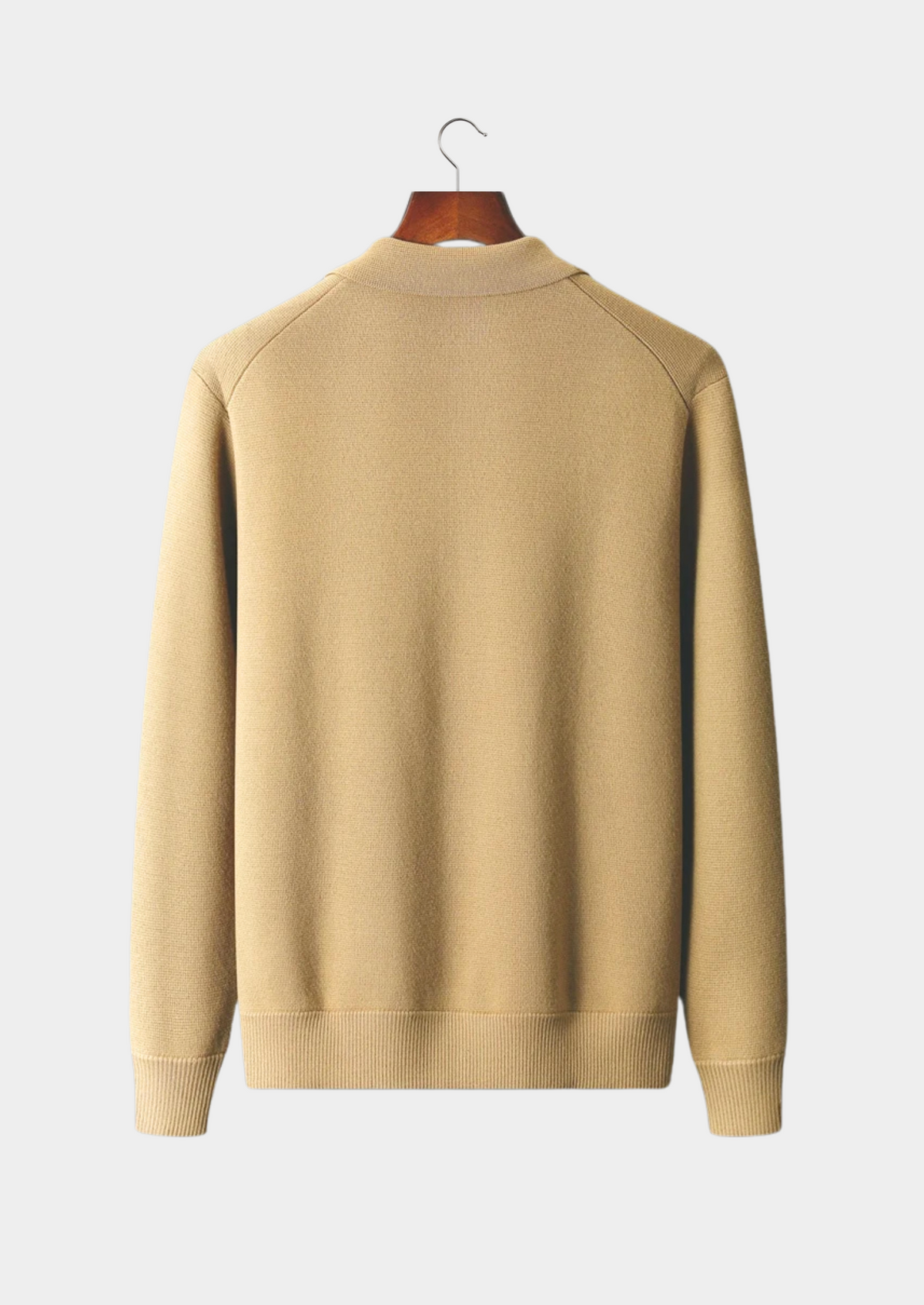 Merino Wool Button Overshirt, Ecru & Olive - photo 2
