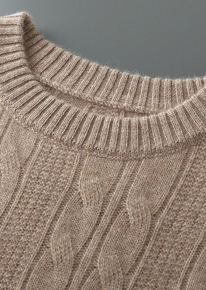 Merino Wool Cable Crewneck, Cream White - photo 5