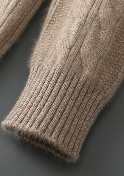 Merino Wool Cable Crewneck, Cream White - photo 7