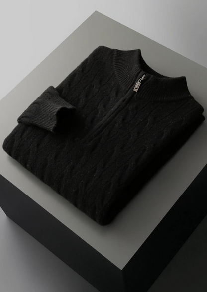 Pure Extra-Fine Merino Wool Cable Half Zip - photo 13